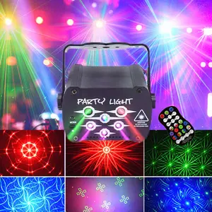 DJ light, disco party light, Usb 6-hole multi-pattern remote voice-controlled stroboscopic light, starry sky projection light, KTV bar family color atmosphere light, birthday festival carnival, Karaoke club, camping decorative light, light show