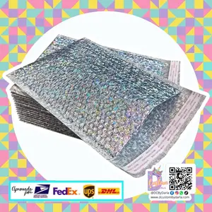 Holo crackle glass Bubble Mailers 6x8in