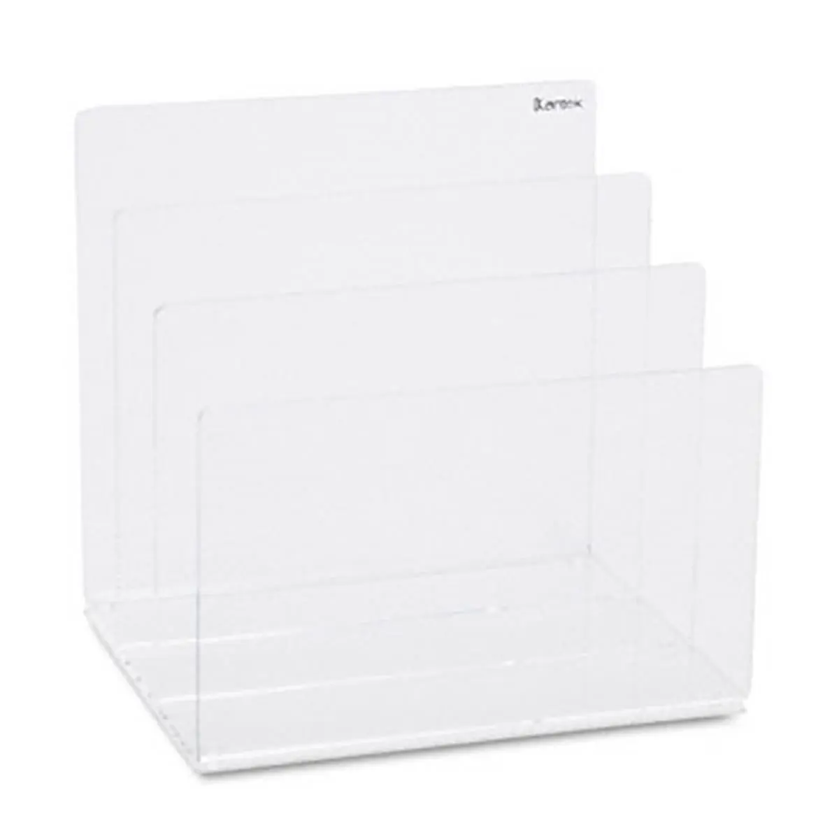Kantek  Clear Acrylic Desk File- 3 Sections- 8w x 6 1/2d x 7 1/2h- Clear