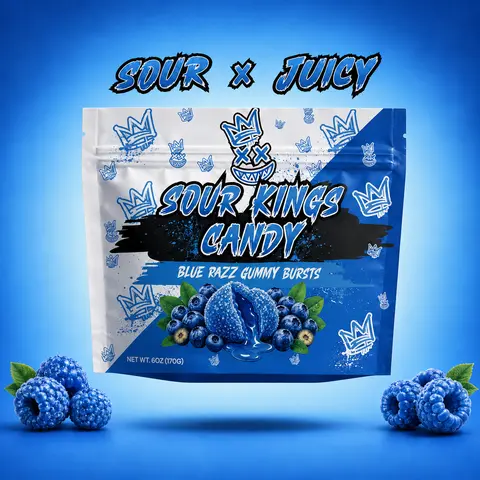 Blue Razz Sour Bursts - Viral Sour Candy Snack
