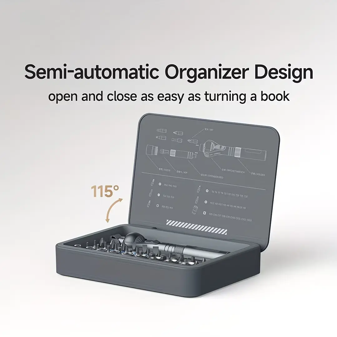 2026 New 40-In-1 Multi-Functional Ratchet Screwdriver Set, Multifunctional Screwdriver, Multipurpose Screwdriver Kit, Detachable Handle, 180° Rotating Head, Magnetic Storage Box, Screwdriver Bits, Ideal for DIY and Maintenance