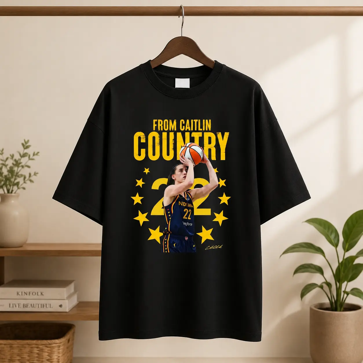 Caitlin Clark Basketball Graphic T Shirt Number 22 Vintage Hoops Tee Black Sports Fan Shirt Game Day Streetwear Casual Outfit