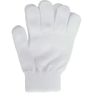 1 Pair of Knitted Warm Gloves (White-L)