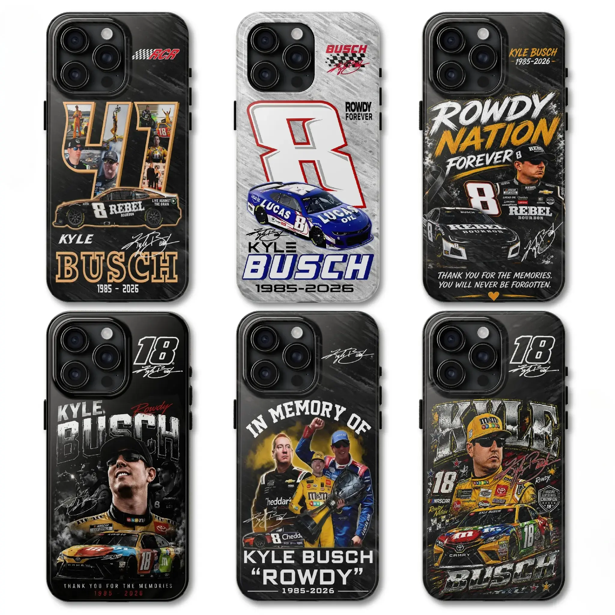 K-Kyle Busch Racing Signature Phone Case (1985–2026) | Kyle Busch NASCAR Commemorative Edition Protective Cover | Exclusive for #8 & #18 Champion Fans | Compatible with iPhone 11–17 Pro Max/Plus Series & Samsung Galaxy S23– Series