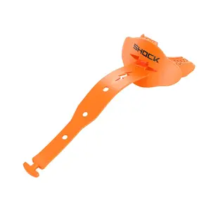 Shock Doctor Bolt Lip Guard - Orange One-Piece Molded Football Gear with Airflow Channel for Secure Fit