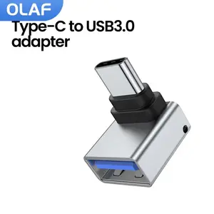 90 Degree Right Angle USB C to USB 3.0 Adapter USB Female to Type C Male Fast Charging OTG Converter for Xiaomi Laptop PC U Disk Type C Charge