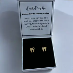 Hollow Heart Tooth Stud Earrings
