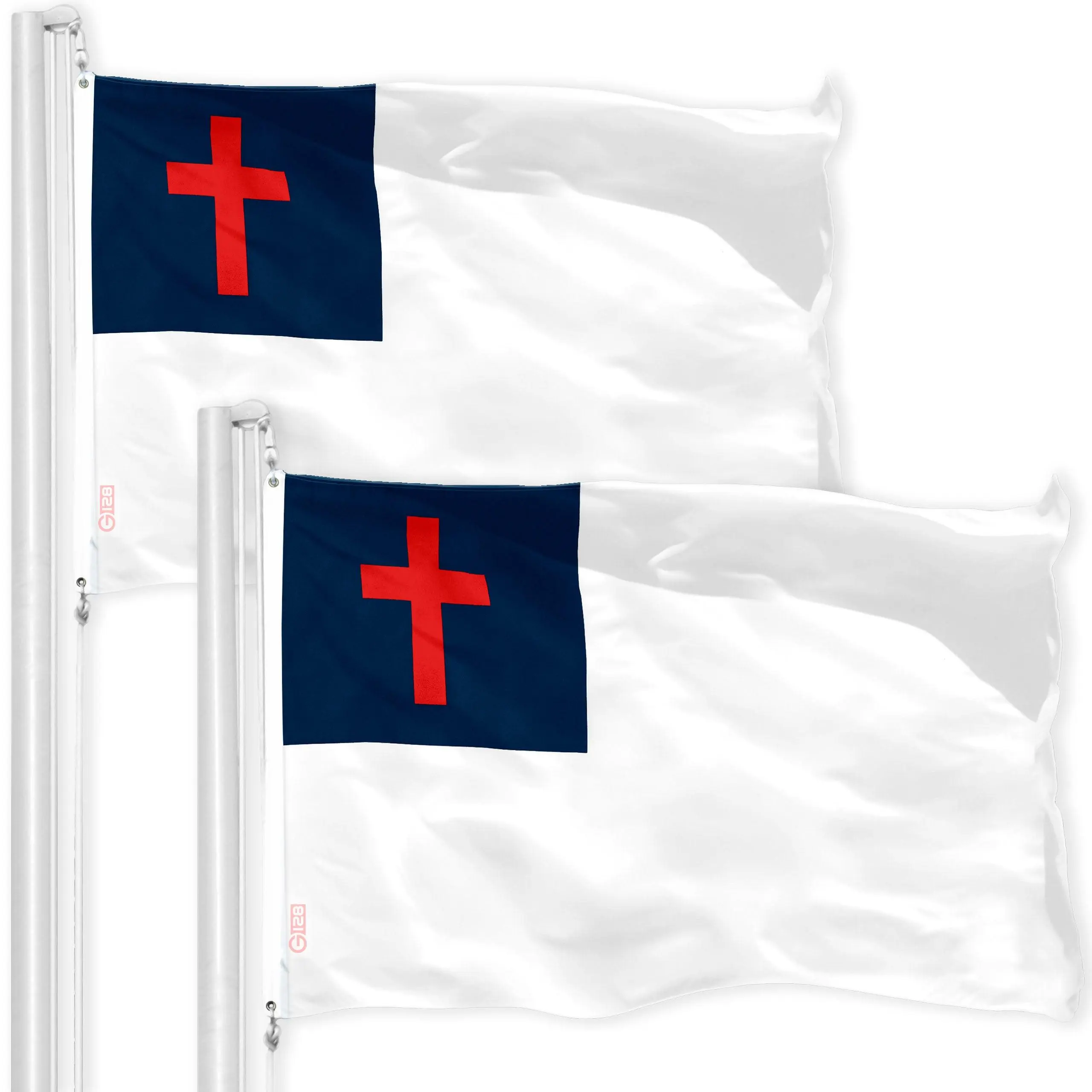 Christian Flag 3x5 Ft 2-Pack Printed 150D Polyester By G128
