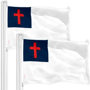 Christian Flag 3x5 Ft 2-Pack Printed 150D Polyester By G128