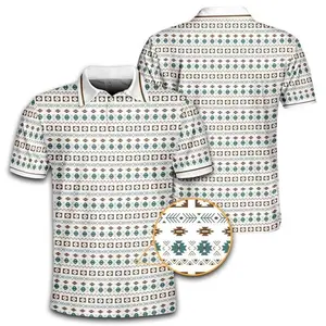 Aztec Polo Shirt Funny Golf Shirt Menswear Apparels for Outdoors Gift for Men Father's Day Shirt Unisex Classic Short Sleeve Top Lightweight Stretch Knit Moisture Wicking Quick Drying Performance Fabric Graphic Design