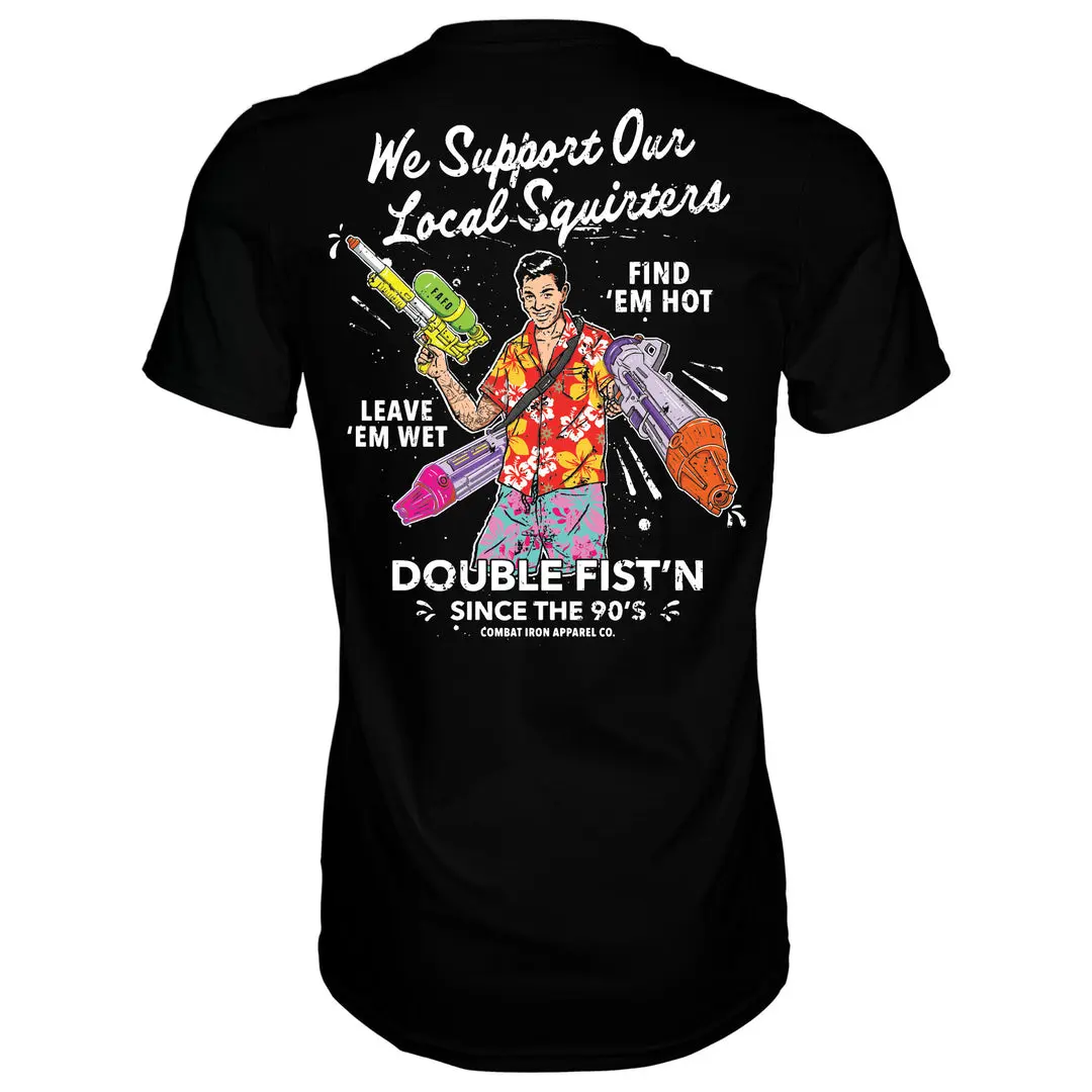 Women's Stylish Breathable Casual Day Tops - Local Squires Support Funny Meme T-Shirt