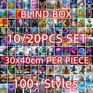 10pcs/20pcs Blind Box Diamond Painting Set, 10/20/30pcs Random Styles, DIY 5D Art Kit, 30x40cm, Stress Relief Craft, Home Decor