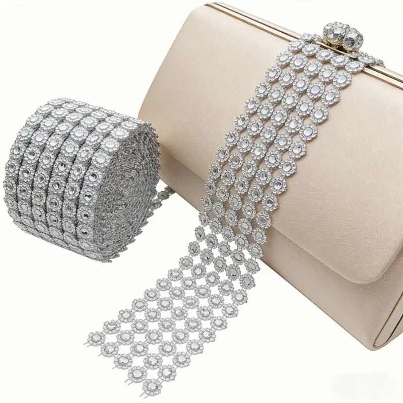 3rolls Crystal Sunflower Mesh Ribbon for Wedding & Home Decor