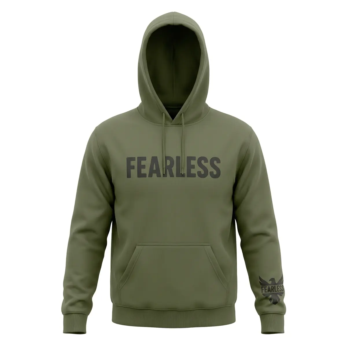 Women's Long Sleeve Letter Print Hoodie - 1-Piece Army Green Bold Graphic Pullover, Comfortable Everyday Casual Tops