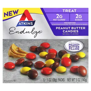 Atkins Endulge™, Peanut Butter Candies, 5 Bars, 1 oz (28 g) Each