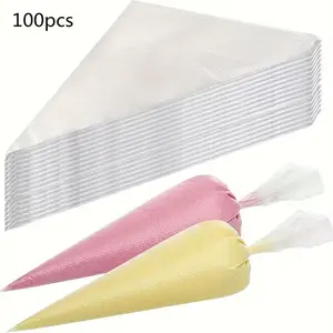 100pcs Thickened Disposable Piping Bags, Sugar Coating Piping Bags, Pastry Bags, Open-End Piping Bags, Frosting Bags, Decorating Bags for Cake and Pastry Piping, Baking Tools, Baking Supplies