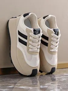 Women's Fashionable Lace Up Low Top Sneakers, Casual Comfortable Sports Running Shoes, Female All-match Round Toe Chunky Sneakers for Daily Wear