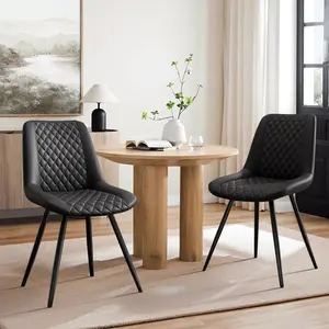 Dining Chairs Modern Upholstered Dining Chairs with High Back Ergonomic Leather Dining Room Chairs for Kitchen Living Room Dark Brown