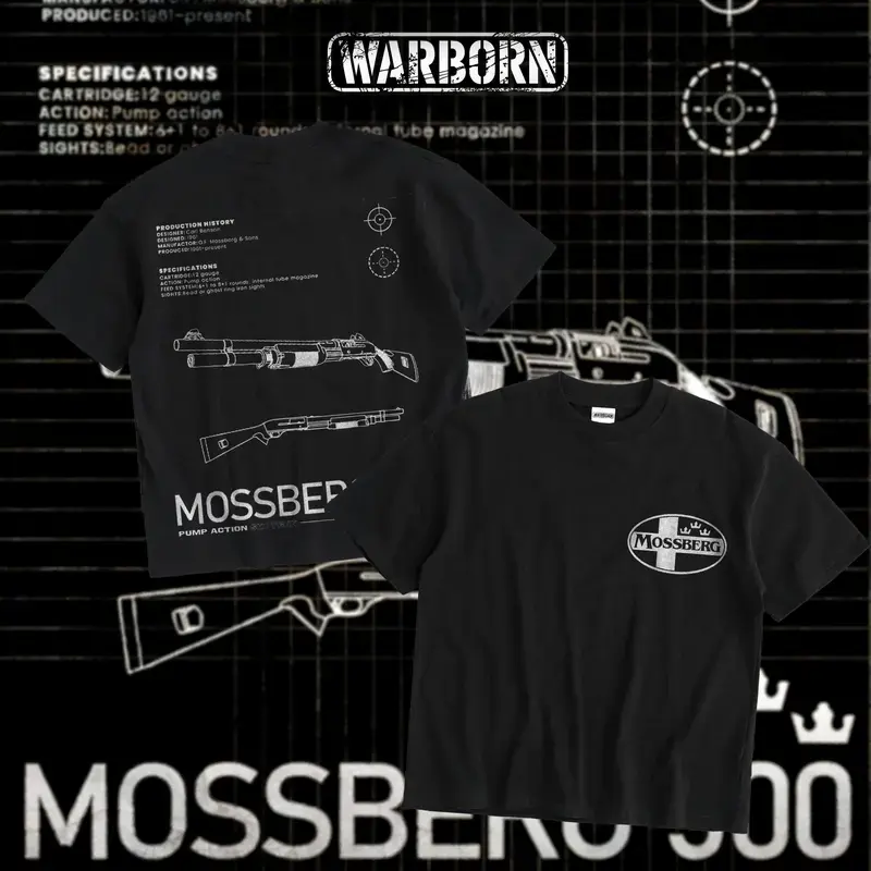 WARBORN Mossberg Tactical Shotgun Graphic T-Shirt/Hoodie for Men, Military Streetwear Hunting & Combat