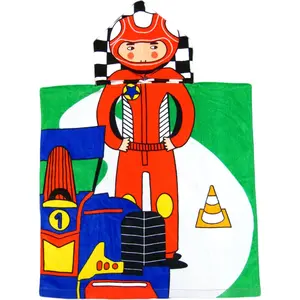Race Car Driver Hooded Kids Towel