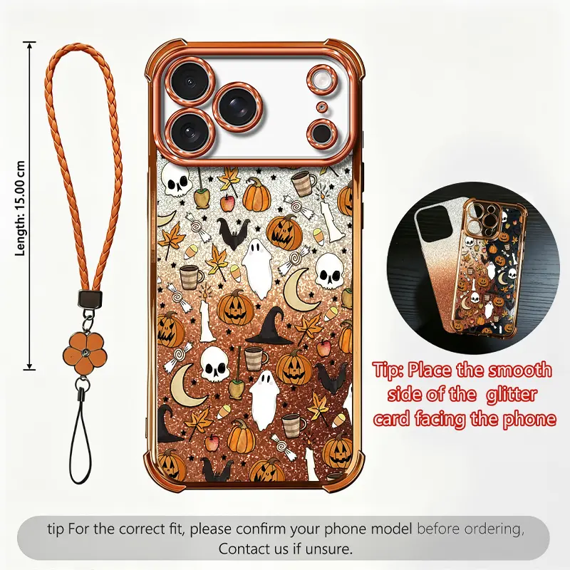 Cute Halloween Pumpkin Ghost Phone Case for iPhone 17 Pro Max Air,16 Plus,15,14,13,12,11,XR,XS Max & Samsung Galaxy S26,S25,S24,S23,S22, Transparent Soft Silicone Cover, 4-Corner Drop Protection, Non-Yellowing Shockproof, Gift for Her,Durable Cove.985