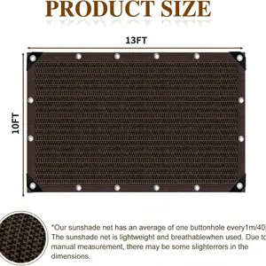 90% Blackout Cloth - 10 x 13ft UV-Resistant Shade Net with Reinforced Rivets, Suitable for Outdoor Adventures / Camping / Garden / Patio / Greenhouse/Outdoor Gardens, Patios, Sheds, Plant Covers, Greenhouses, and Chicken Coops.Mesh Shade Cloth