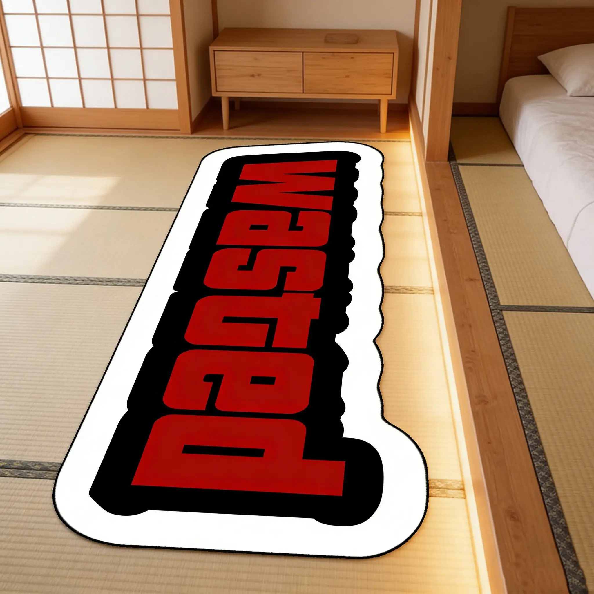 Trendy Gaming Style Wasted Long Rug, Trendy Bedroom Bedside Mat