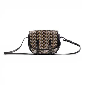 Pre-owned Goyard Coated Canvas Shoulder Bags Belvedere PM	Black Goyardine R26050184