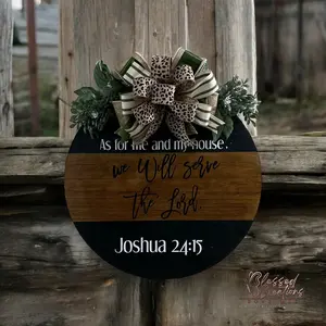 18” wood round wreath