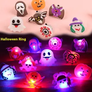 50Pcs LED Halloween Ring,Halloween Ring,Glowing Pumpkin Skull Ring Gift,Halloween Christmas Party Decoration Home Horror Props Supplies,Perfect for Halloween