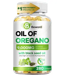 Oil of Oregano with Black Seed Oil 280 Softgels – 9000mg Per Serving, 2-in-1 Herbal Supplement with High Carvacrol & Thymoquinone, Plant-Based Non-GMO Capsules for Immune & Wellness Support