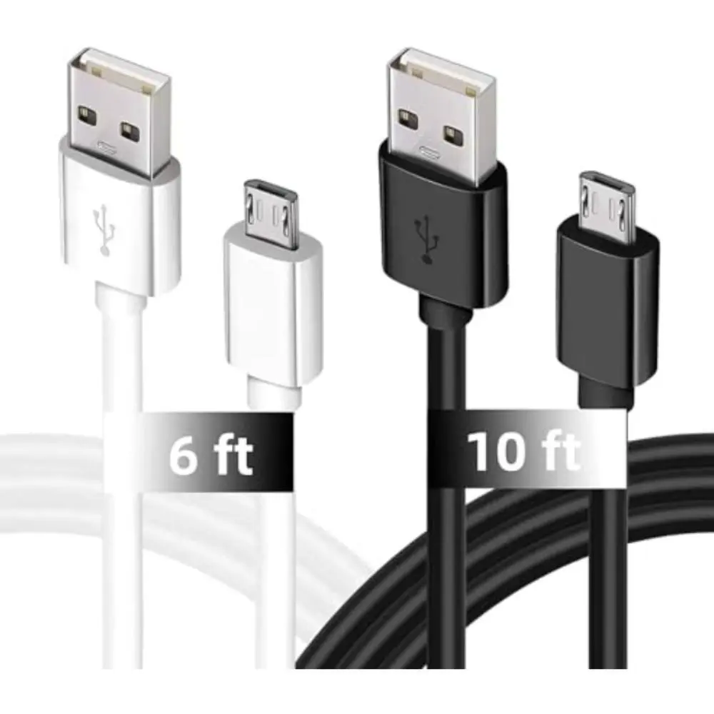Micro USB Cable, 6FT Android Charger Cable, Android Fast Charger Cord Compatible with Samsung Galaxy S7/S6/S7 Edge/S5, Note 5/4, LG G4, HTC, PS4 Controllers, Cameras, MP3 Players Electronic Black