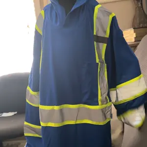 5 PACK SHIRT ST908 - High Visibility Hoodie Long Sleeve Safety Shirt with Hoodie Polyester Birdeye Mesh in Various Colors