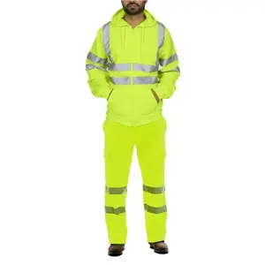 Men's Fleece Coverall with Reflective Strips - Warm Work & Safety Suit