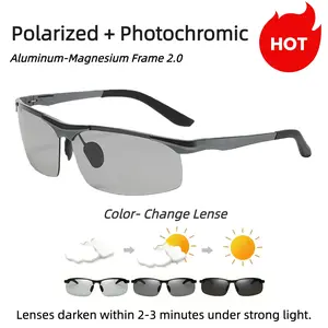 PALESHY Polarized Photochromic HD Sunglasses for Men Women UV400 Protection Ultralight Eyewear Day Night Safety Glasses for Fishing Golf Outdoor Activities Classic Rectangular Design summerwins