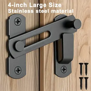 Commercial stainless steel sliding barn door lock Secure Latch Closure-durable, suitable for pet rooms, garages, bathrooms, windows, outdoor-home security upgrades, compatible with a variety of door types