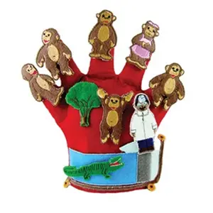 212 MAIN Felt Cat Toy Accessory - 741 Monkeys Jumping on the Bed Glove Puppet with Built-In Pocket, Children’s Songs CD