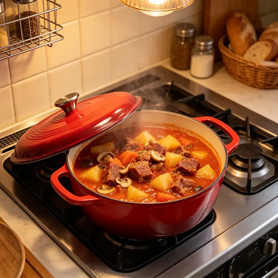 6QT Enameled Cast Iron Dutch Oven with Lid, Non-Stick Enamel Coated Pot for Braising, Baking & Frying, Oven & All Stovetops Compatible 6QT Enameled Cast Iron Dutch Oven with Lid, Non-Stick Enamel Coated Pot for Braising, Baking & Frying, Oven & All Stovetops Compatible