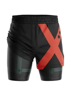 Academia Bakugo Performance Shorts Summer Double Layer Beach Pants Fitness Training Pant Sports Swimming Shorts