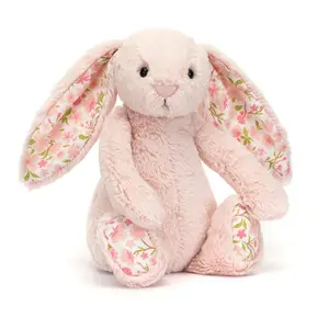 Jellycat Blossom Bunny Plush – Pink Floral Ears, Soft Stuffed Rabbit Toy