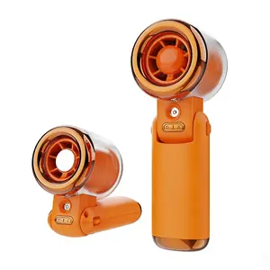 Haisl Mist Portable Fan Handheld Turbo Mini Fan Ice-Cooling 3600mAh Battery Operated 6 Hours 100 Gear Speed Foldable for Summer Travel Vacation Essentials Outdoor Activities Beach Indoor Use Office Desk Usage
