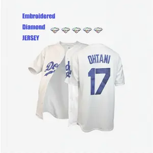 [Black Friday Limited Edition] baseball jersey, unisex diamond-studded size17 white baseball jersey, casual sports short-sleeved T-shirt for everyday wear,  men's sportswear, sports tops Men's Breathable Baseball Jersey