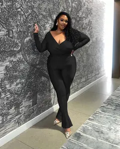 USBoutiqueCHIC Women's Plus Size Satin Lounge Set | Stretchy 2-Piece Outfit with Tops & Pants, Curve-Friendly Comfort Wear