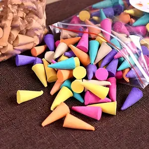 1pc Scenser, 10/200pcs Boxed Sandalwood Cones Incense, Lavender Ocean Jasmine Fragrance, Home Deodorant & Yoga Research Essential, Perfect for Meditation Relaxation, Room Decor, Camping, Garden, Patio, Classic Candlelight Dinner Props