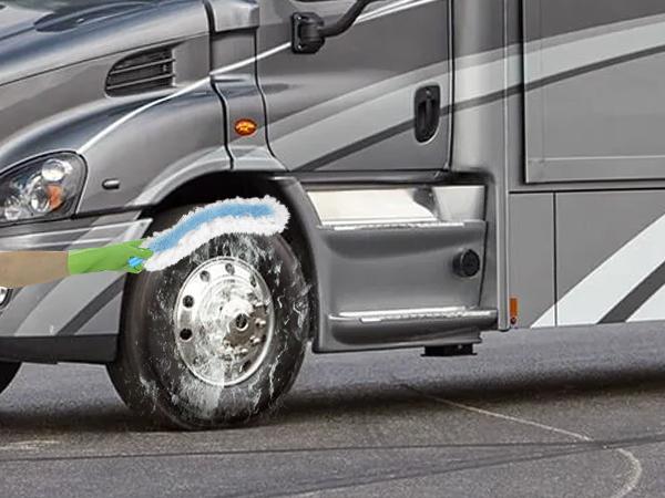 RV Awning Cleaning Mop, Extendable Pole Awning Mop Tool for Camper, Awning Cleaner for RV Canopy with Bendable and Cleaning Brush Head