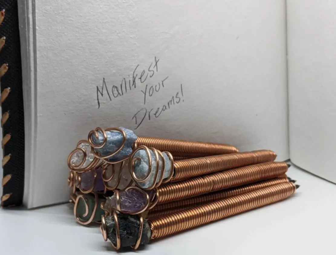 Manifestation Pen - Limited Edition with Amethyst, Black Tourmaline, Crystal Quartz, Blue Quartz, and More