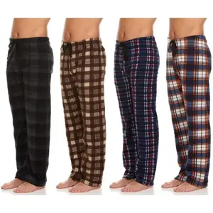 (4-Pack)Men'sMicroFleeceLoungePajamaPantsLoungewearMenswear Nightwear Homewear