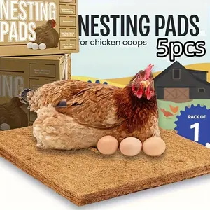 5pcs Premium Soft Padded Chicken Nesting Mats - Super Absorbent, Durable & Easy to Clean - Ideal for Happy Hens, Reptile Habitats & Healthy Livestock