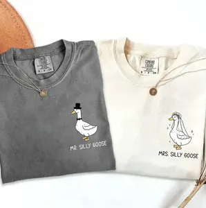 Comfort Colors Mrs. Silly Goose Bride T-Shirt, Bride To Be Funny Goose Lover Shirt, Married Couple Matching Tee, Funny Newlywed Gift For Couple, Wedding Gift