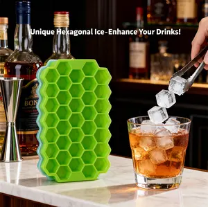 37-Cube Silicone Ice Tray with Lid – Stackable, Flexible & Easy Release for Whiskey, Cocktails & Iced Drinks